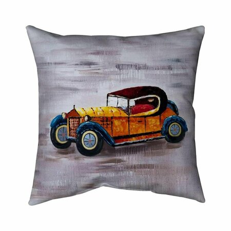 BEGIN HOME DECOR 26 x 26 in. Yellow Toy Car-Double Sided Print Indoor Pillow 5541-2626-TR19